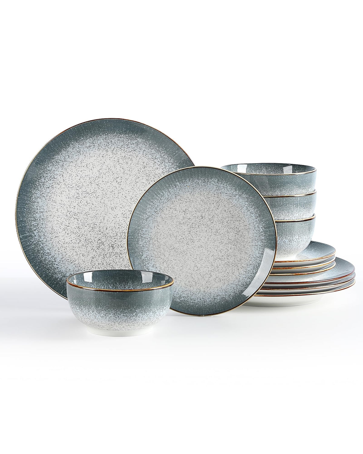 Dinnerware Sets Service for 4, 12 pcs Porcelain Plates and Bowls waring Gift, Chip and Scratch Resistant Dish Set