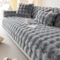 Faux Fur Sofa Cover, Rabbit Plush Couch Cover, Non-Slip Couch Covers Washable, Cosy Plush Sofa Slipcover, Furniture
