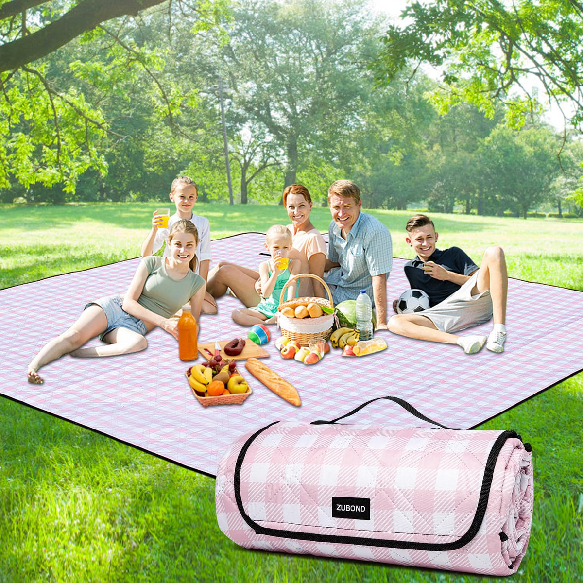 Picnic Blankets Waterproof Sandproof Foldable & Machine Washable, 80''x100'' Extra Large Beach Blankets, Simple