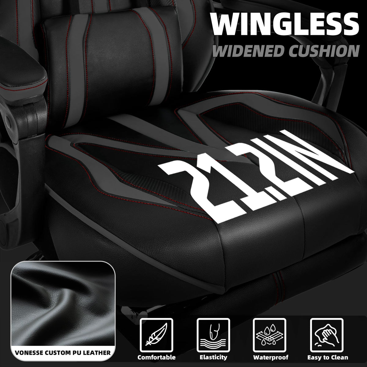 Gaming Chair for Adults, Reclining Gaming Chairs with Footrest and Massage, Computer Gaming Chair for Heavy