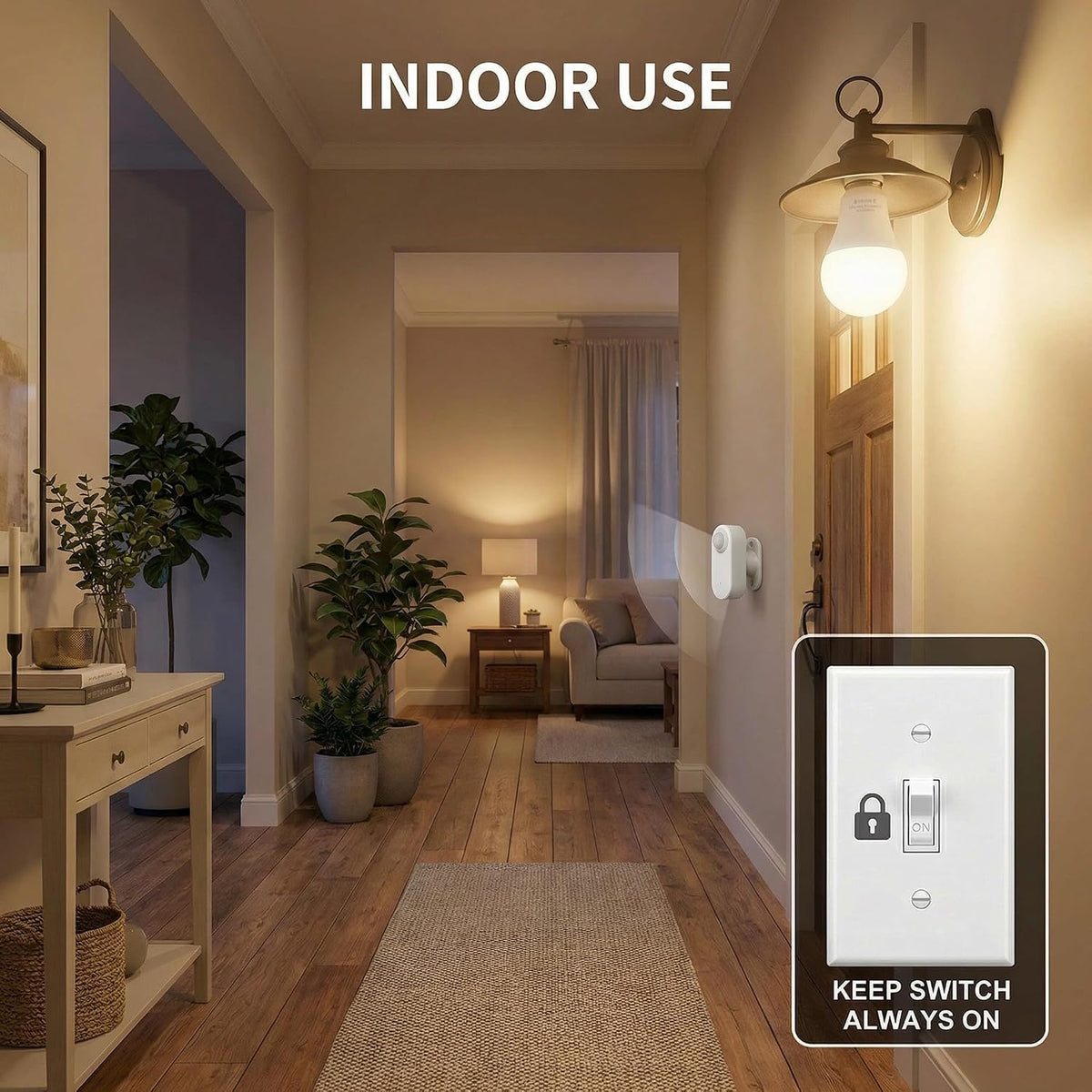 Detached Motion Sensor Light Bulb(1 Pack), A19 E26 LED Bulb, 6000K Daylight White, Wall-Mount Sensing Unit (2 Pack)