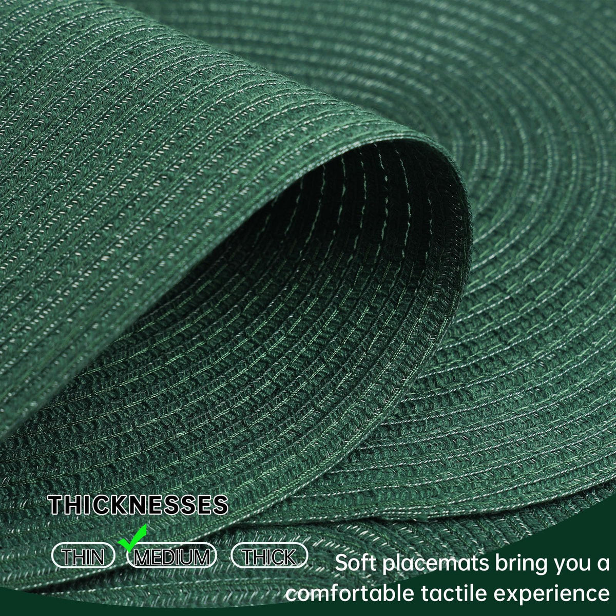 Placemats Set of 8, Woven Oval Braided Dining Table Mats(Sage Green)