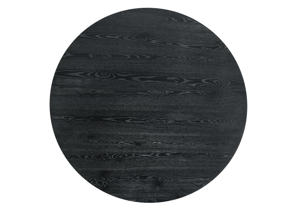 Terra 59" Transitional Round Dining Table with Pedestal Base, Black