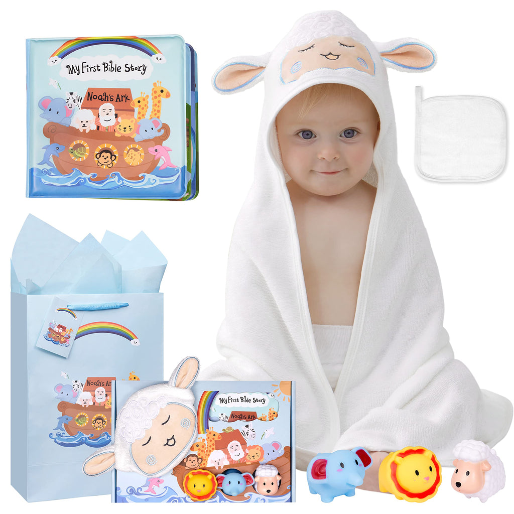 My First Noahs Ark 7 pcs Baptism Gift Set, Dedication, Christening and Baptism Gifts for Boys and Newborn Baby