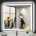 32x36 Black LED Bathroom Mirror, Backlit & Front Lit Lighted Mirror