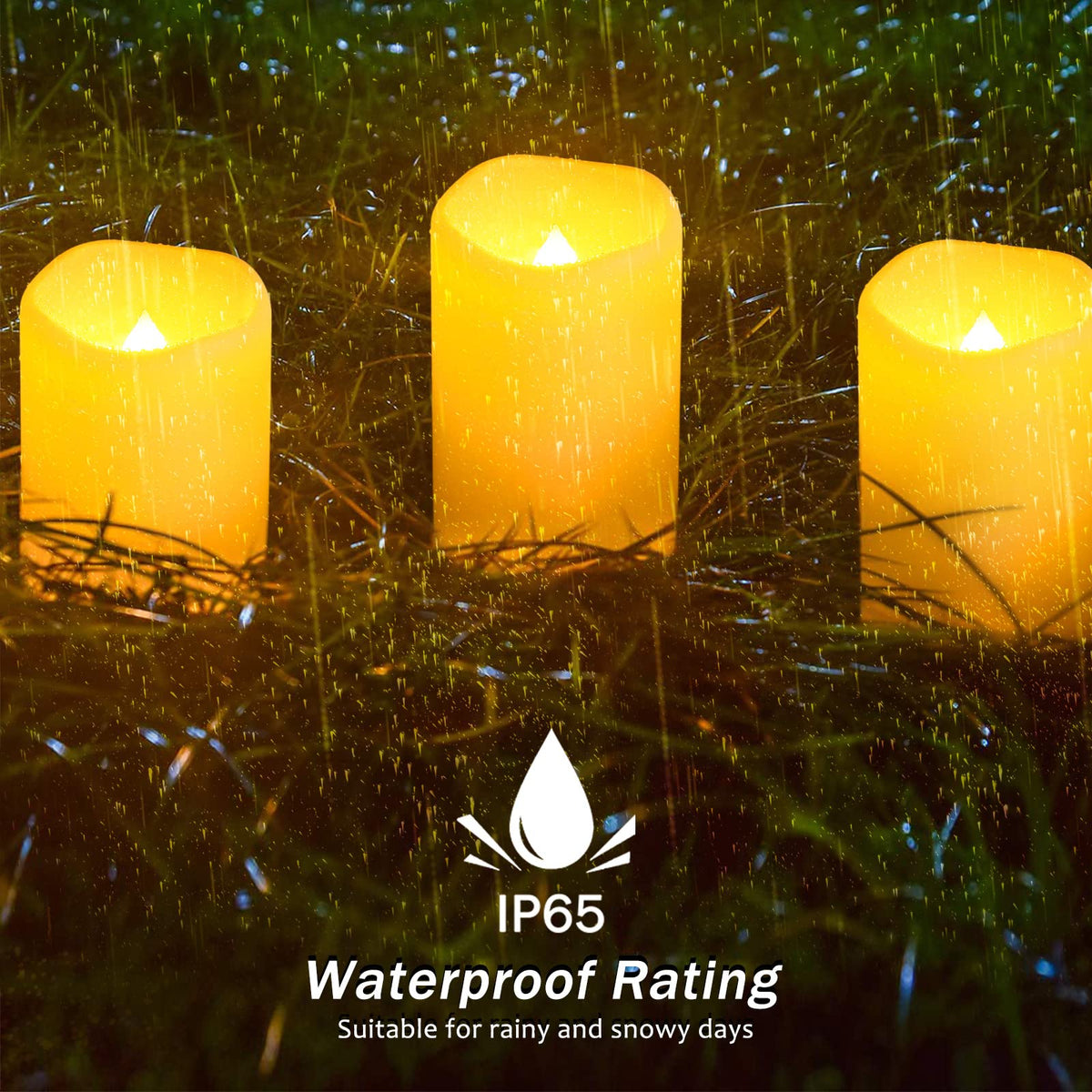 Solar flameless Candles Outdoor Waterproof, Dusk to Dawn Outdoor Lighting, Flickering fameless Reusable LED Light