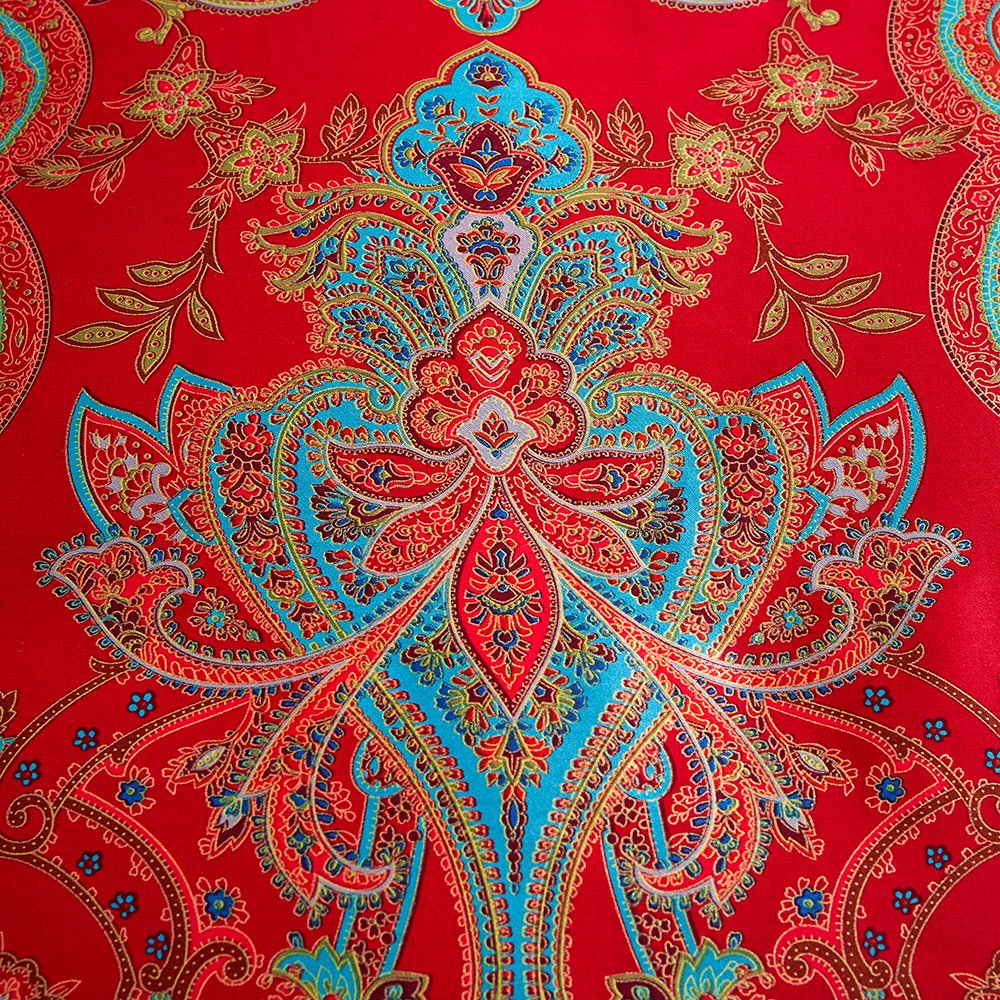 Red Paisley Comforter Sets Full Size Bed Shabby Chic Print Comforter All Season 3 Pieces 1 Fluffy Soft Comforter with