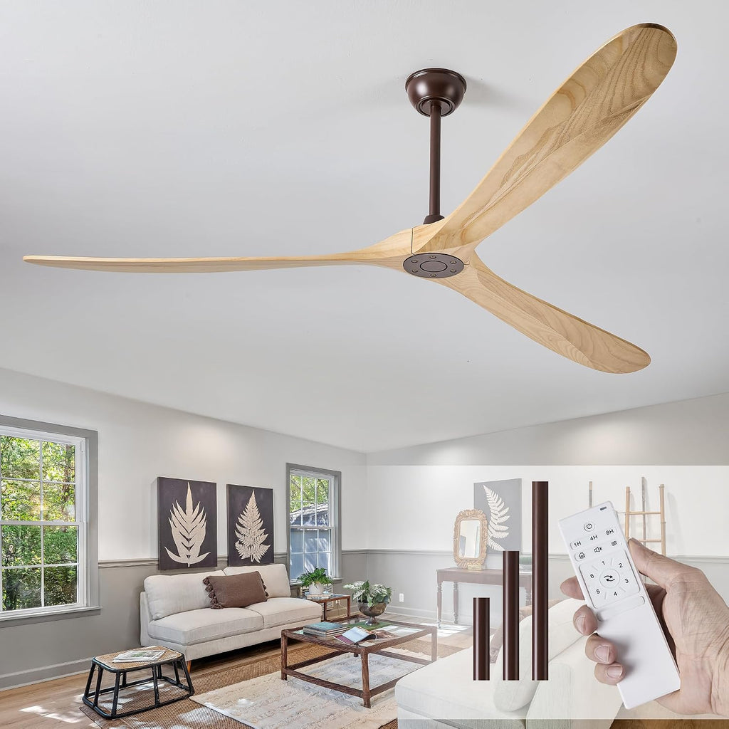 84" Oil Rubbed Bronze Ceiling Fan with Remote, No Light
