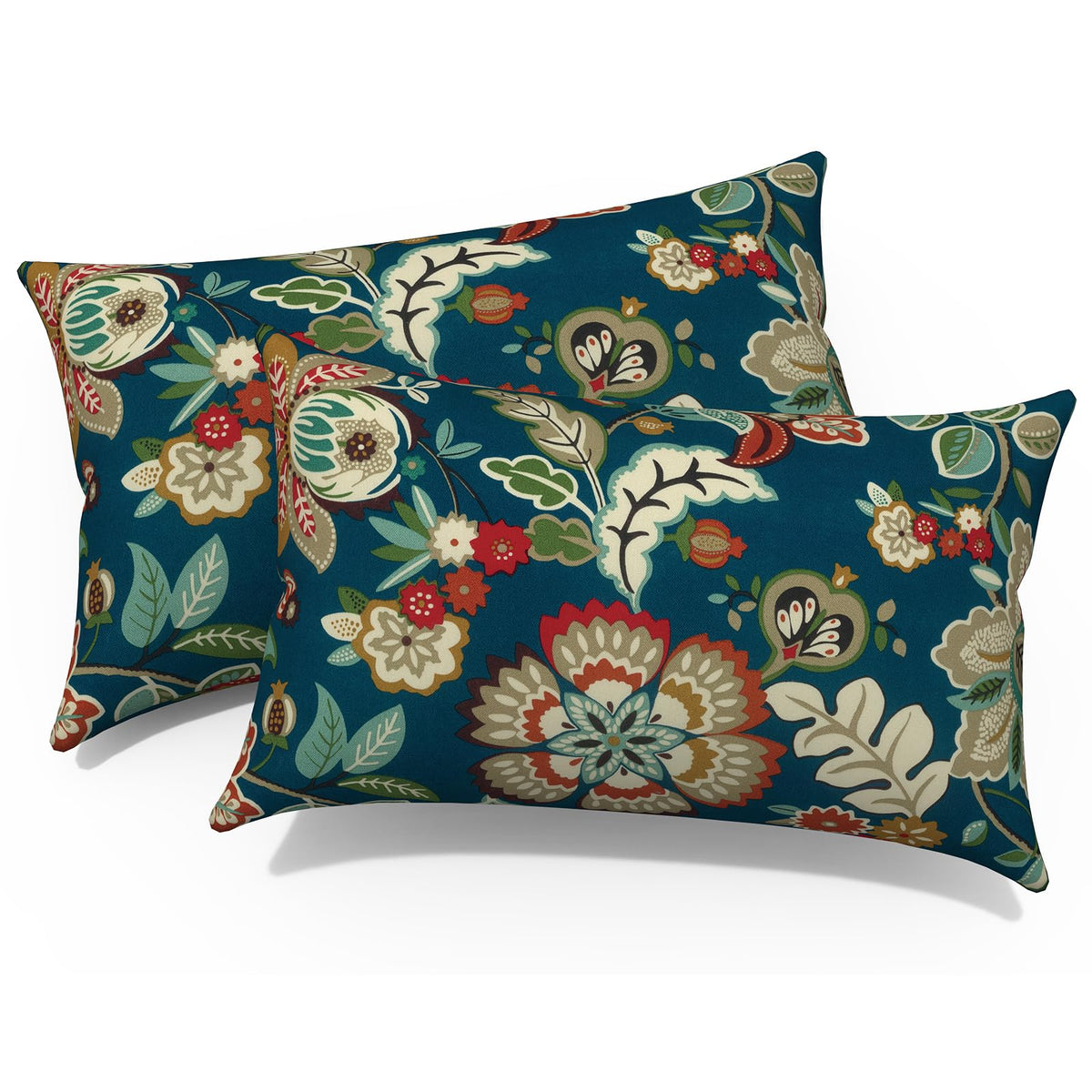 Pack of 2 Outdoor Lumbar Pillow Covers, All Weather Cushion Pillow Cases 12x20 Inch, Pillowcase Couch Decoration