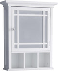 Neal Wooden Over The Toilet Bathroom Removable Wall Medicine Cabinet with 1 Adjustable Shelf 5 Storage Spaces 1