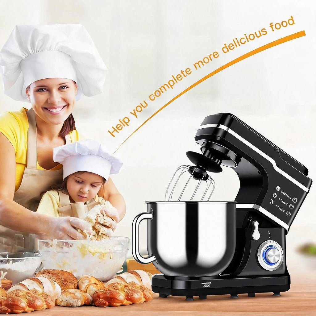 Stand Mixer Dough Mixer 7QT 660W 10-Speed Tilt-Head Dough Mixer, Electric Kitchen Mixer with Stainless Bowl, Hook