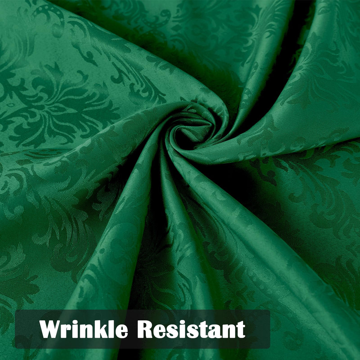 Christmas Green Damask Rectangle Tablecloth, 60 x 84 Inch