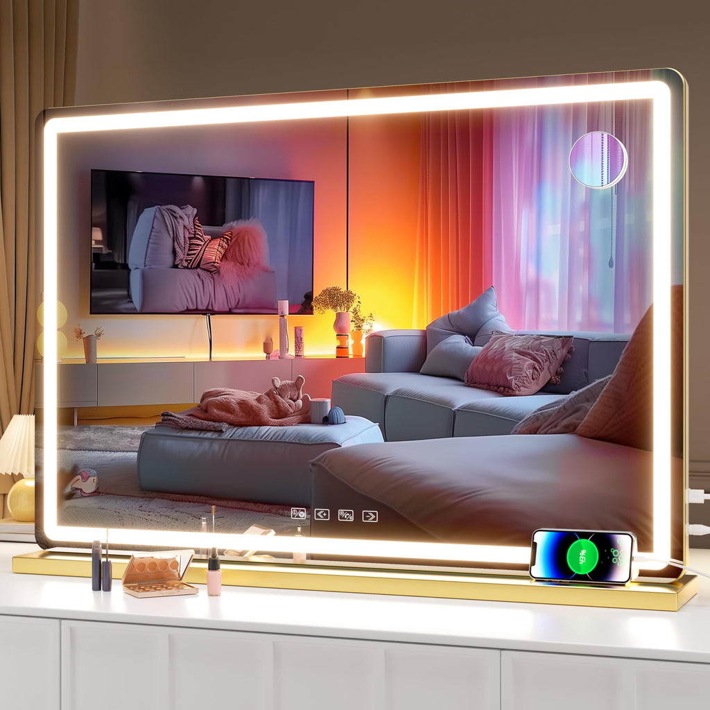 Vanity Mirror with Lights and Bluetooth Speaker