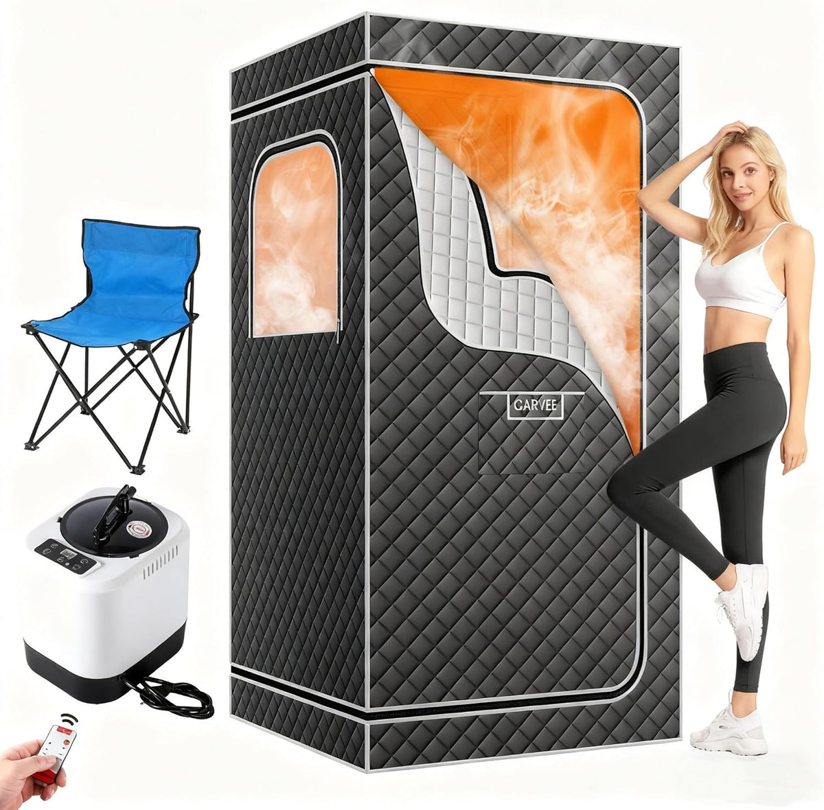 Sauna Box,Portable Sauna for Home with 4L 1500W Steamer,Portable Steam Sauna Tent with 600D