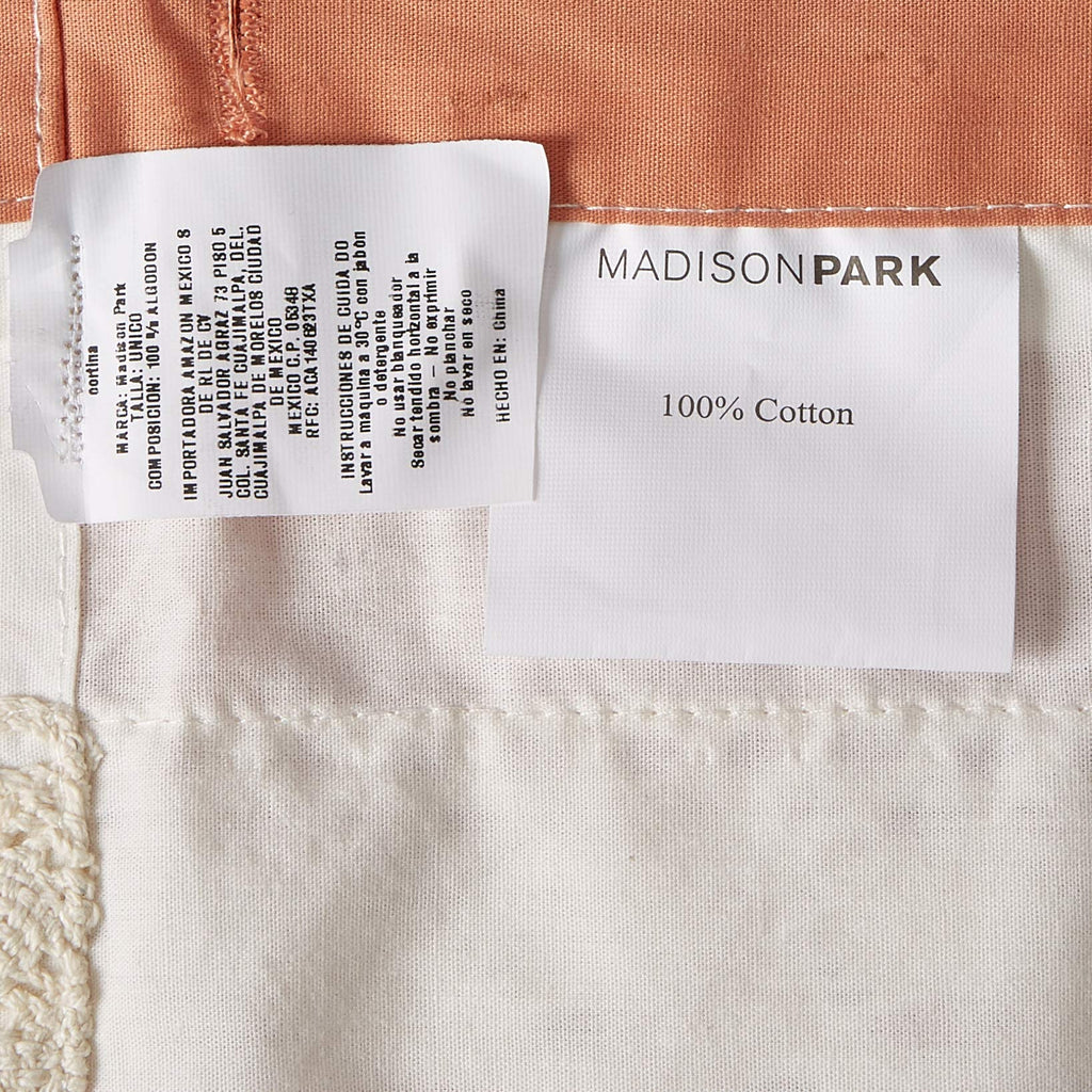 Shabby Chic Cotton Fabric, 72"x72", Coral