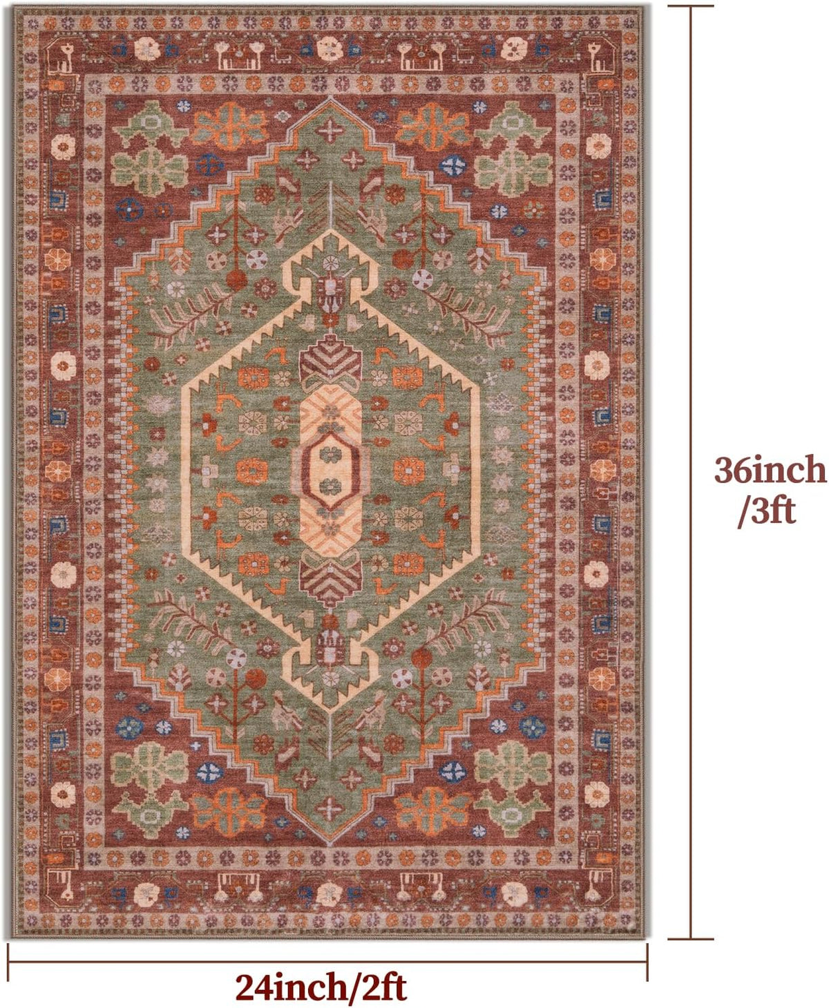 Small Area Rug, Washable Boho Thin Mat Kitchen