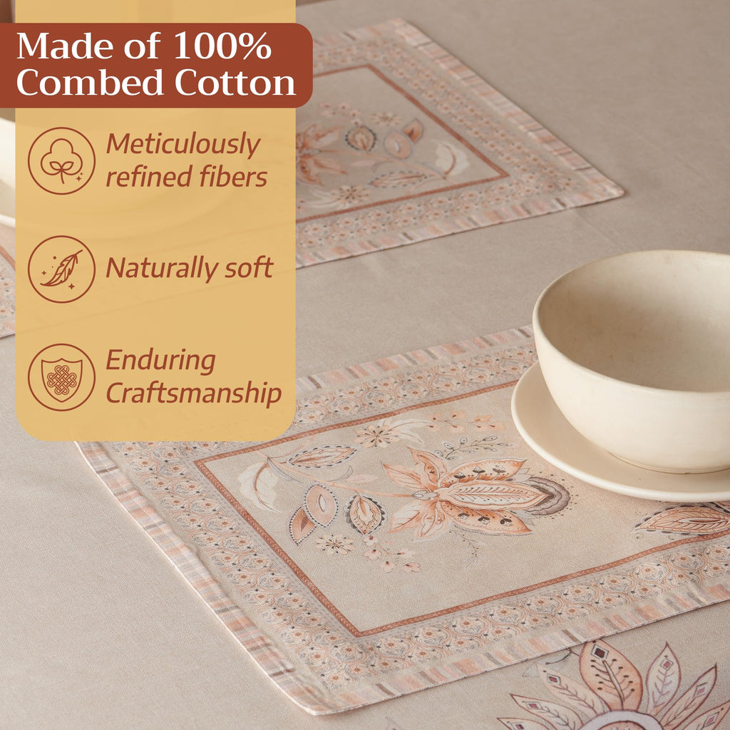 Placemats Set of 4 Reusable 100% Combed Cotton (13"x19")