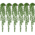 6Pcs Artificial Hanging Succulents String of Pearls Plants 27.5In