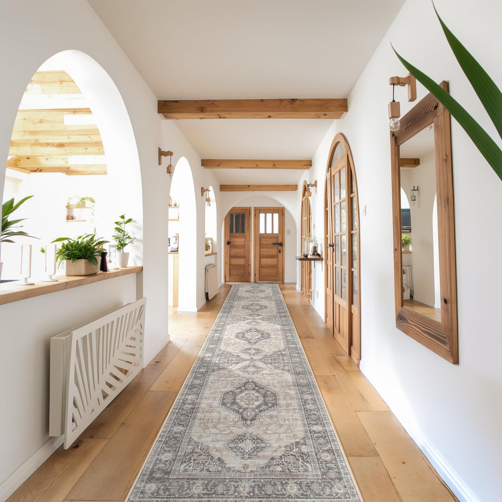 Oriental Hallway Runner Rug, 2.5x10 Washable Kitchen Runner Non Slip