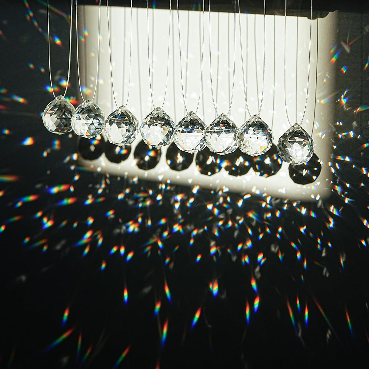 48pcs Clear Crystal Ball Prism 20mm Chandeliers Prism Sun Catcher Hanging - Rainbow Maker