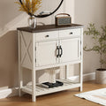 Farmhouse Console Table, 33.5" W Entryway Cabinet with Drawer