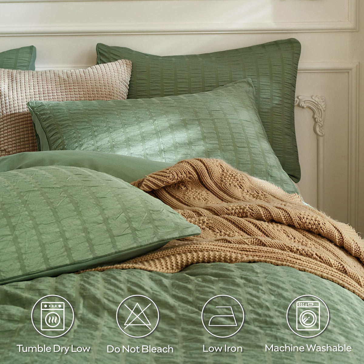 Seersucker Duvet Cover Full Set