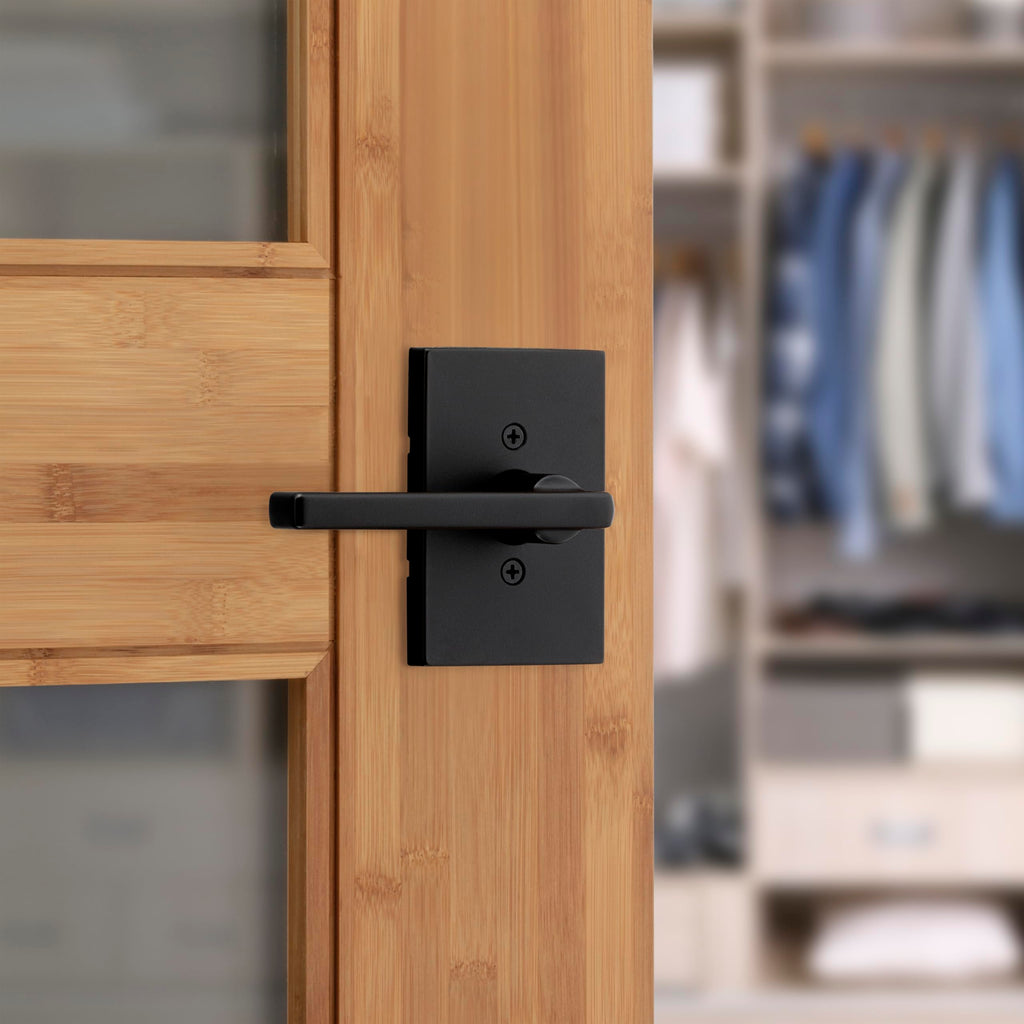 Halifax Non-Locking Door Handle and Closet, Matte Black