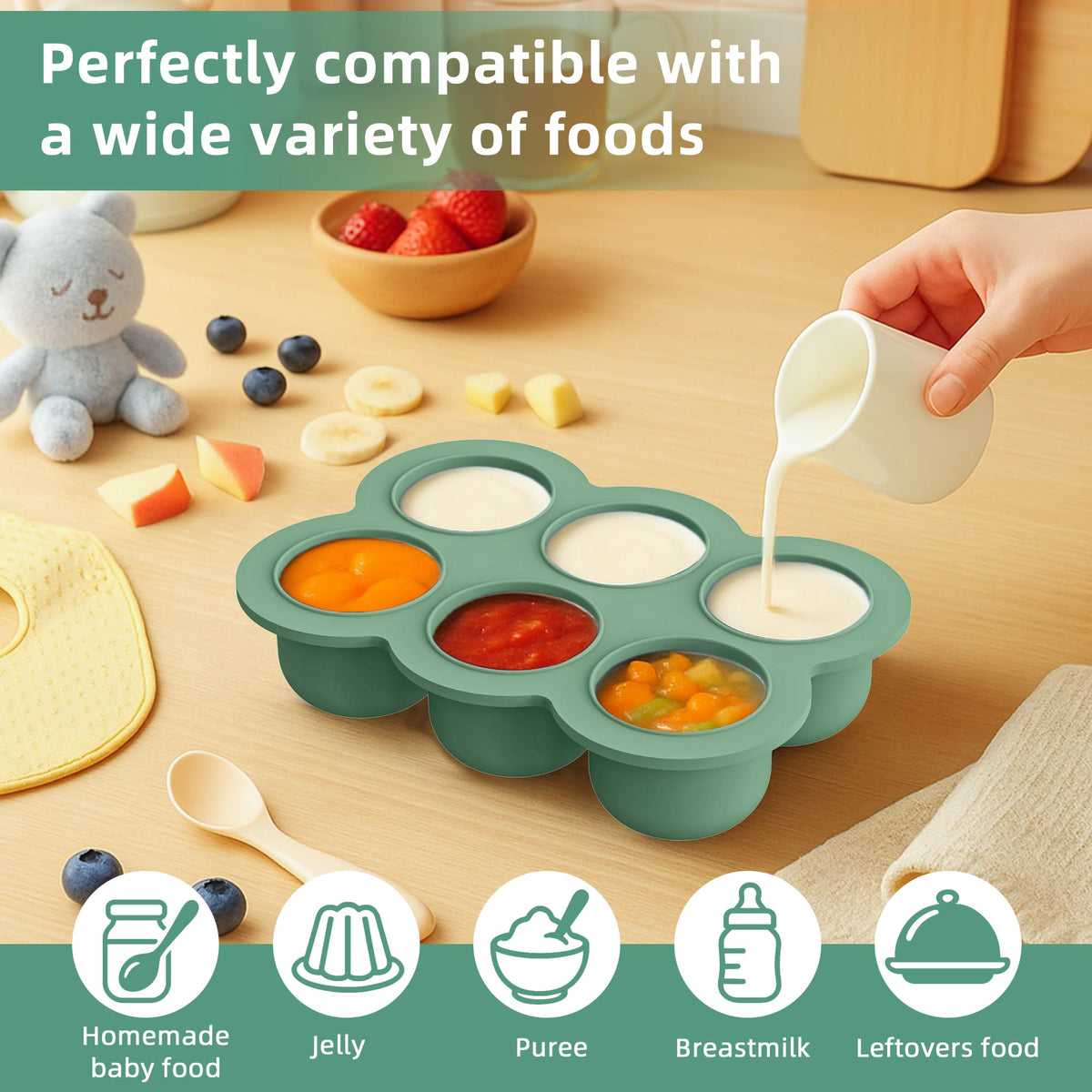 16PCS Silicone Baby Feeding Set, All-in-One for Starting Solids