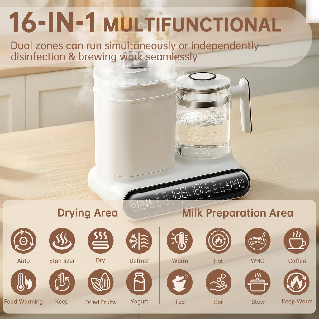 16-in-1 Fast Baby Bottle Warmer with Timer for Breastmilk & Formula