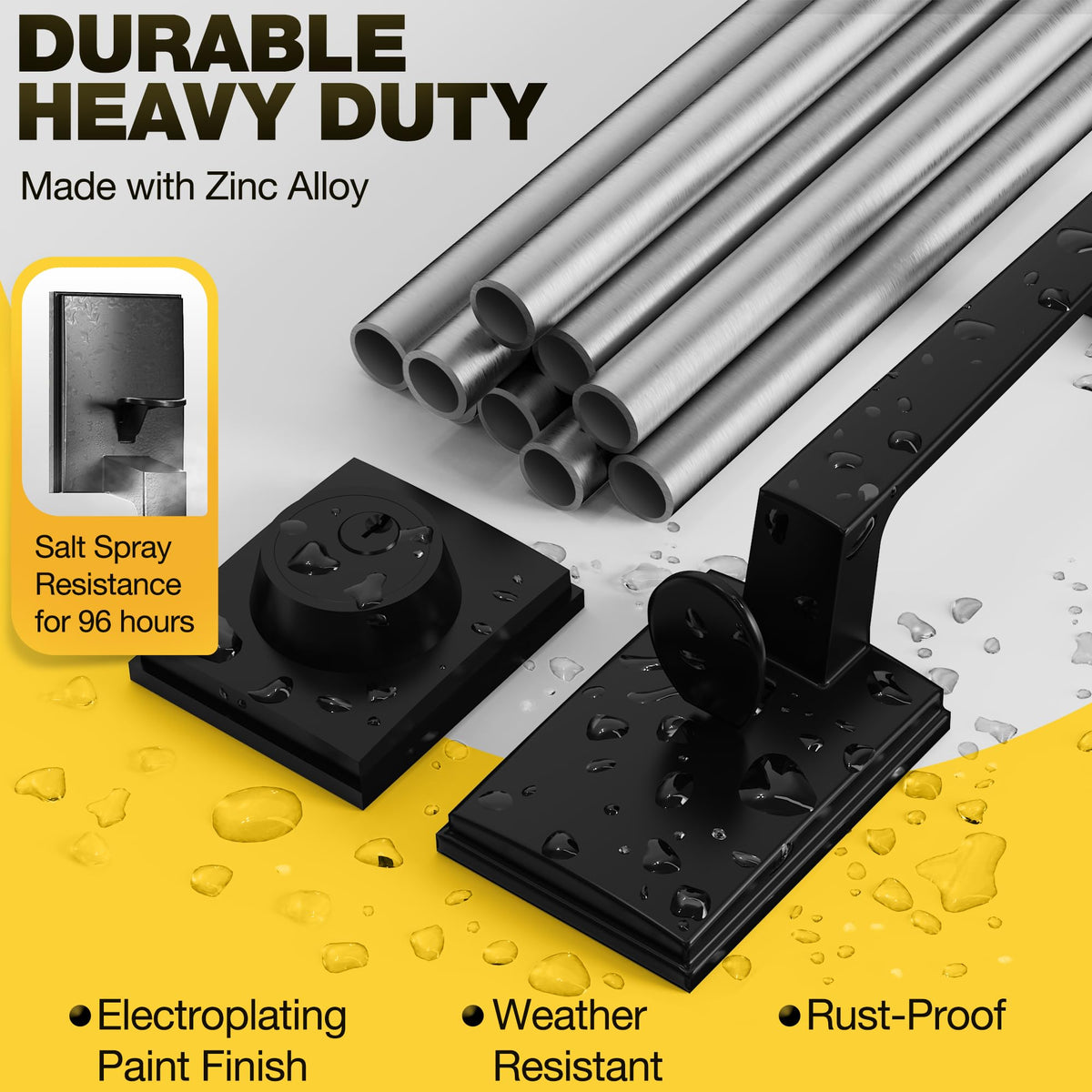 Front Door Handle and Deadbolt Lock Set, Matte Black