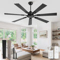 60" Black Ceiling Fan with Remote, No Light
