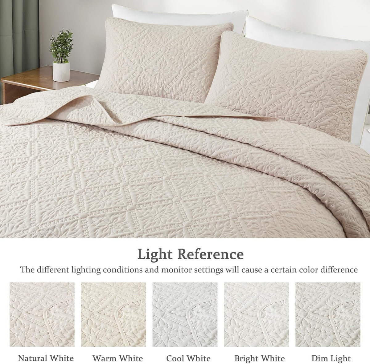 Twin Quilt Set, Brich Beige