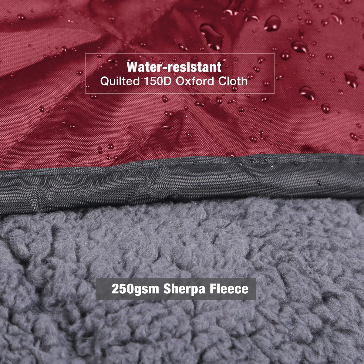 Large Warm Blanket with Sherpa Lining, Cold Weather Outdoor Blanket Windproof for Camping Stadium, Machine Washable