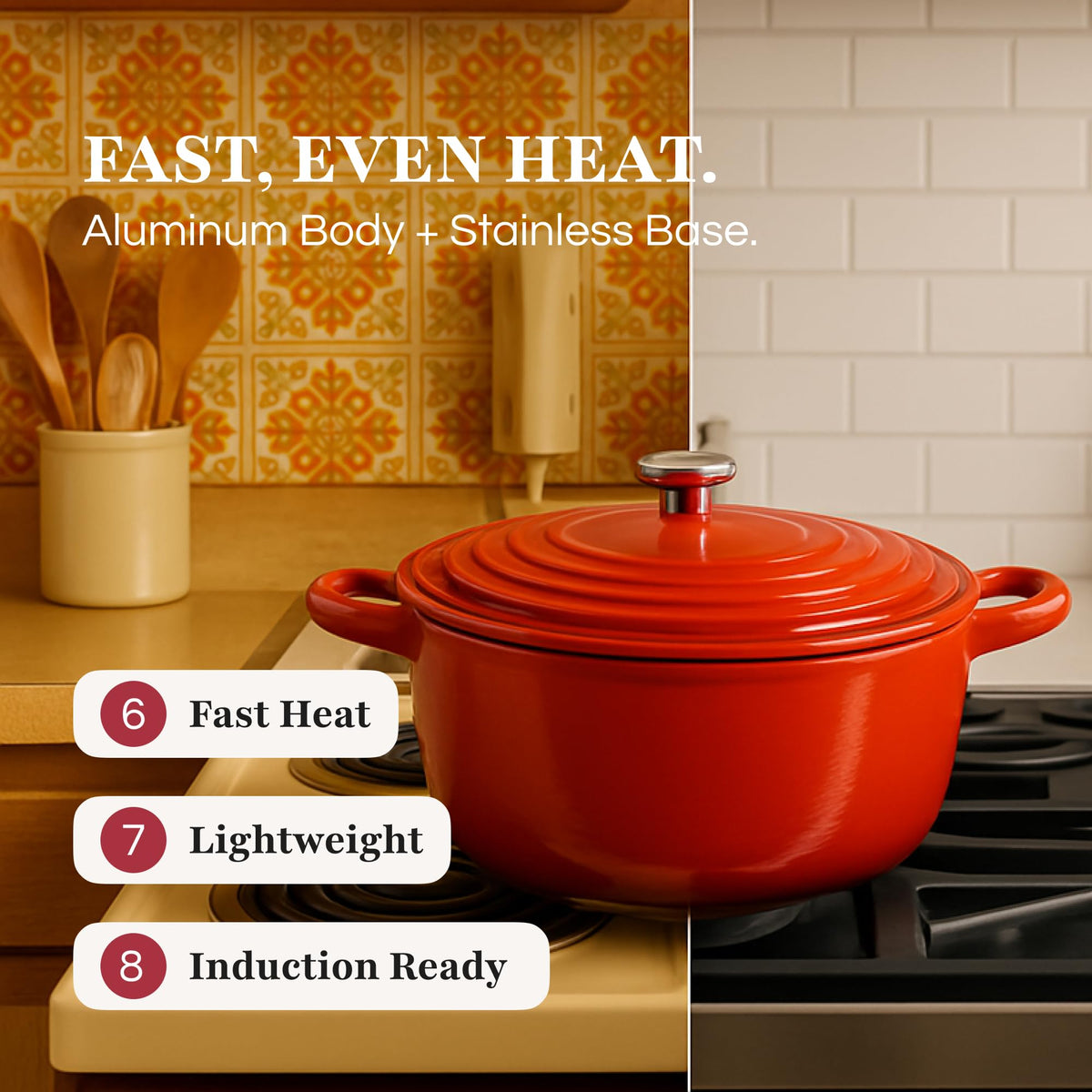 Cast Iron Cookware Set Enameled Dutch Oven Skillet