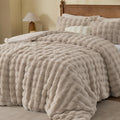 Faux Fur Comforter Set, Thick Winter Comforter, Khaki