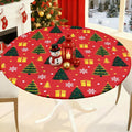 Christmas Round Table Cloth, Fitted Table Cover for 42"-50" Tables