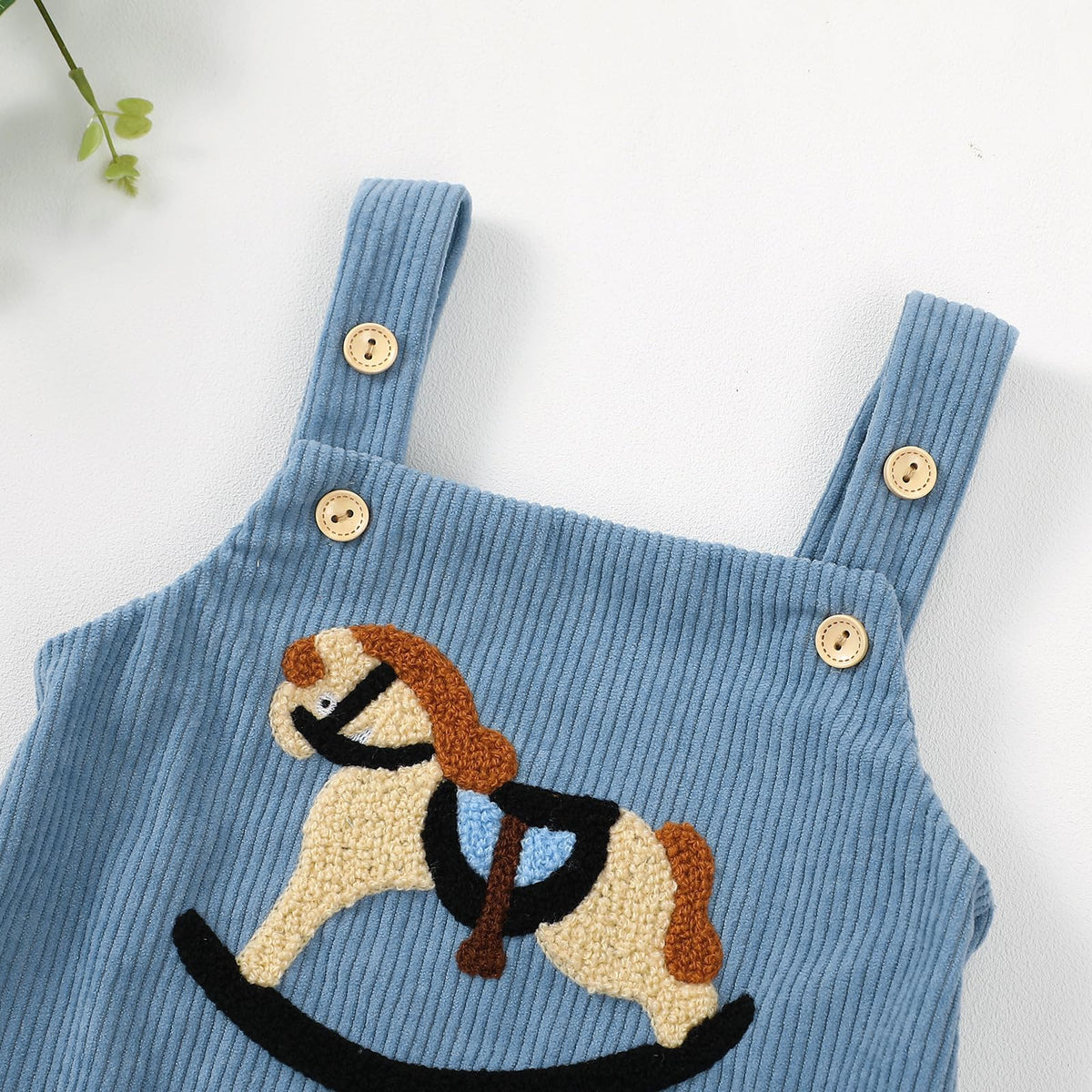 Infant Baby Boy Girl Corduroy Romper with Rocking Horse Patch 1Pc Jumpsuit Daily Wear & Photos Spring Fall Outfit