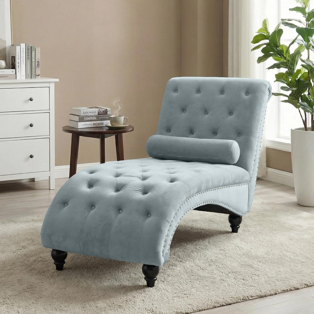 Chaise Lounge Chair Indoor, Velvet Bedroom Accent Lounge Chair