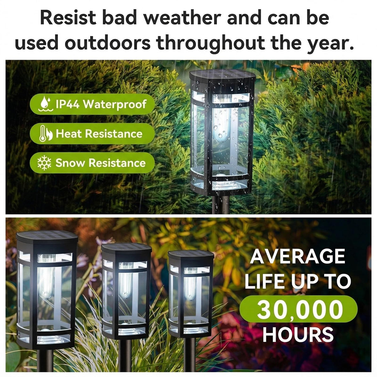 16 Pack Solar Pathway Lights Outdoor Waterproof, Cool White