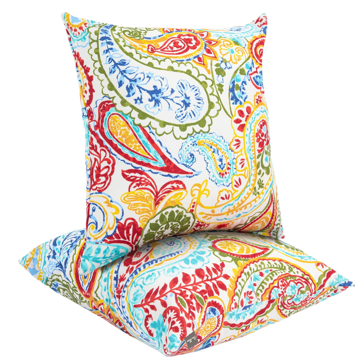 Water Resistant Outdoor Throw Pillows Furniture, 18x18 Inch Decorative Pillows Set of 2 with Insert, Hidden Zipper