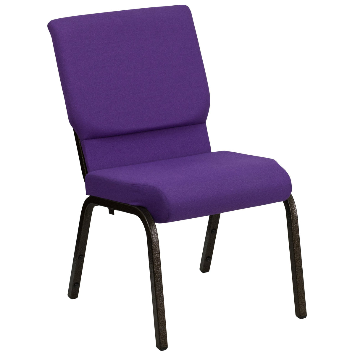 4 Pack HERCULES Series 18.5''W Stacking Church Chair in Purple Fabric - Gold Vein Frame