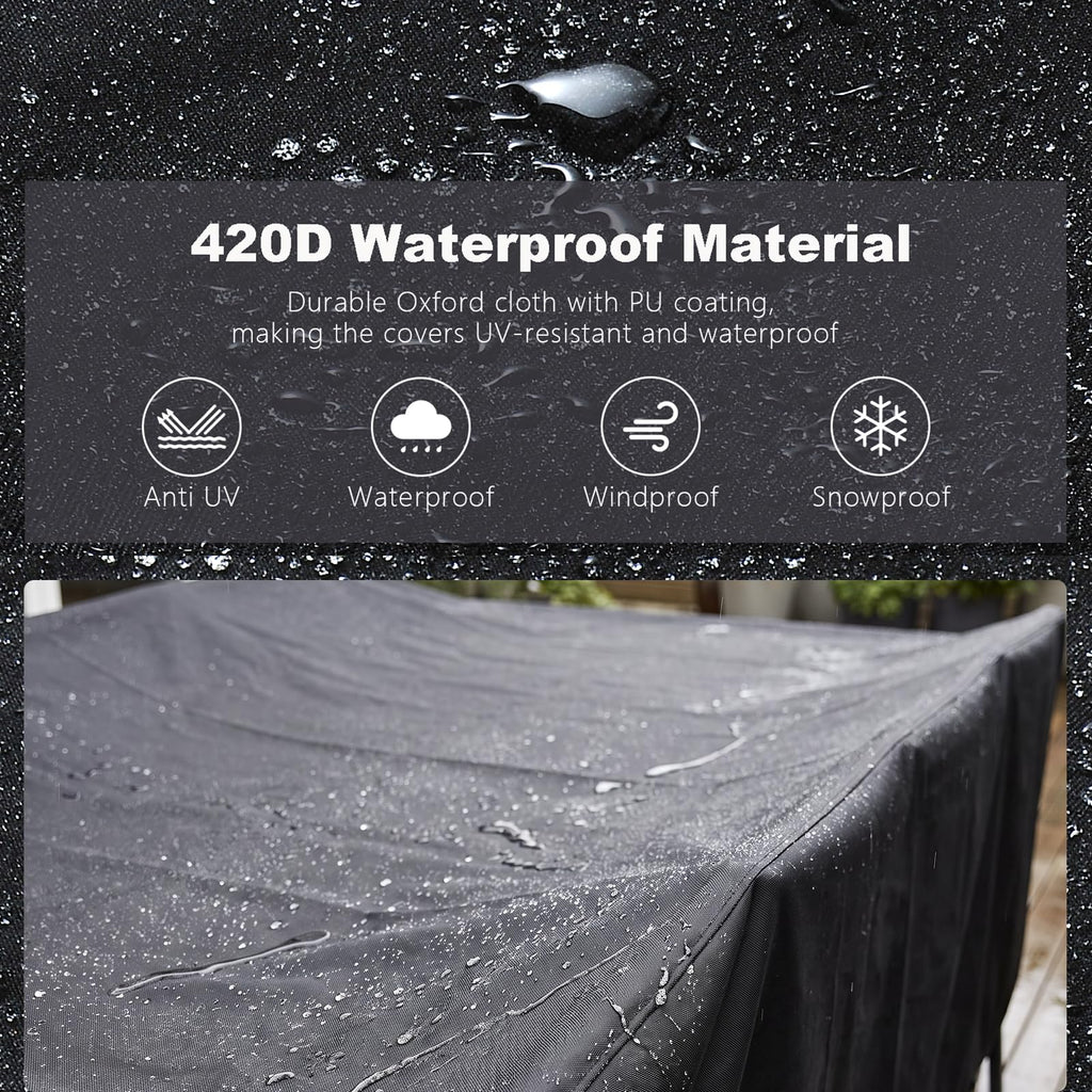 Patio Furniture Cover Rectangular 84"L x 44"W x 28"H, Waterproof Table Cover