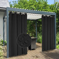 100% Waterproof Outdoor Curtains 54x84 inch, Black