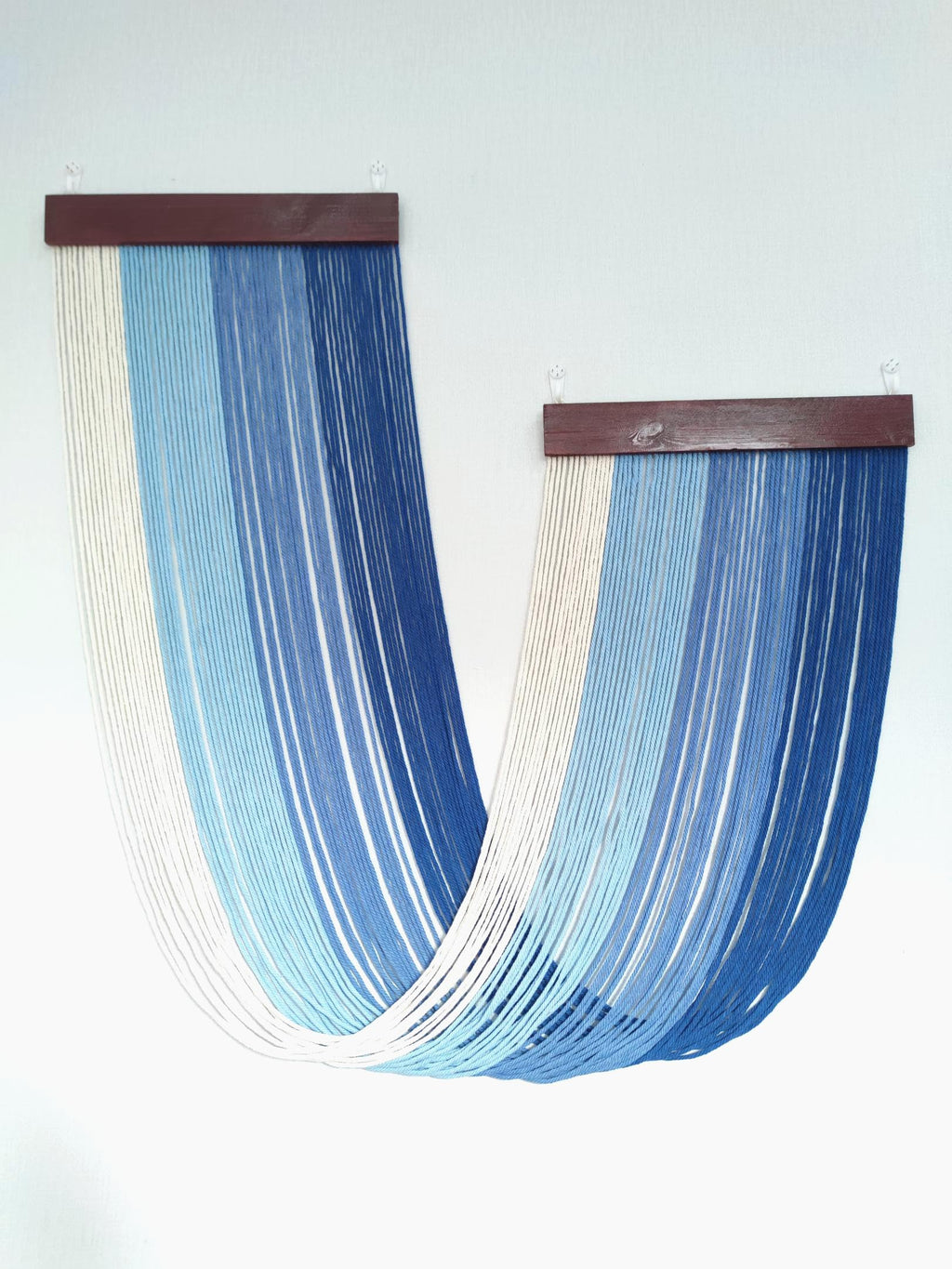 Tie-Dye Macrame Wall Hanging Large 46" Wx36 L Dip Dye Yarn Tapestry Home Boho Wall Decor Ombre Art Headboard Bedroom