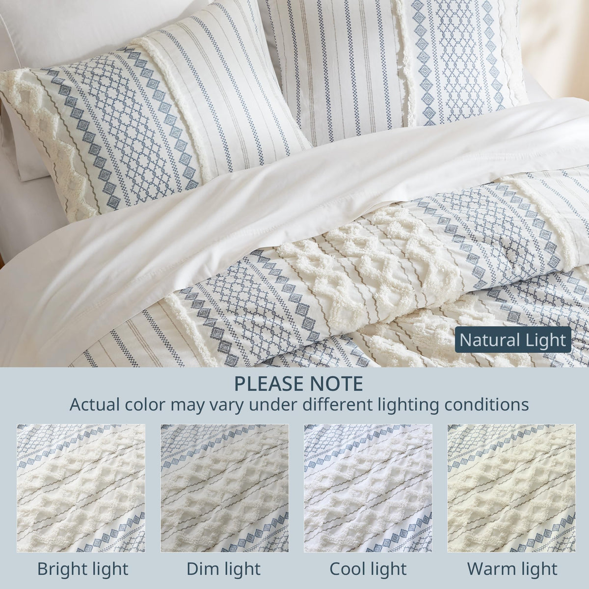 Comforter Set, Boho Comforters, Breathable Cotton Bed Set, All Season Modern Chenille Tufted Comforter with