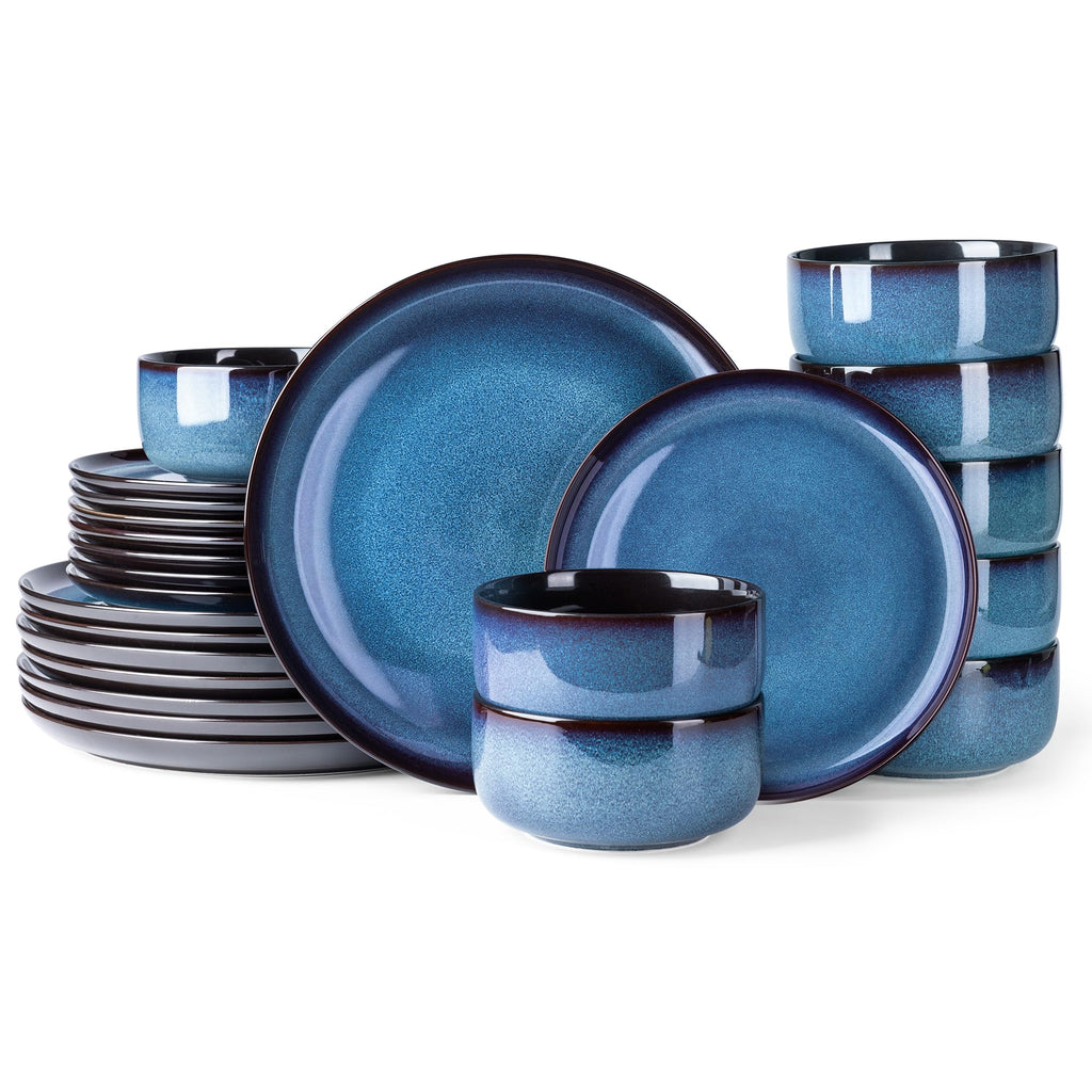 Ceramic Dinnerware Sets for 8,24Pcs Porcelain Plates and Bowls Set