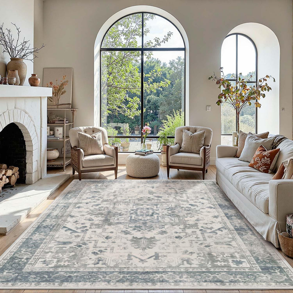 Area Rugs, Washable Rugs, Blue Rug
