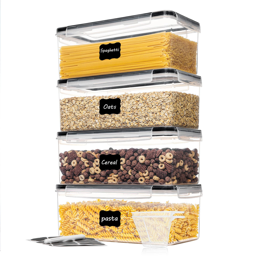 Pasta Storage Containers, 4 Pack, 3.2L Airtight Canisters