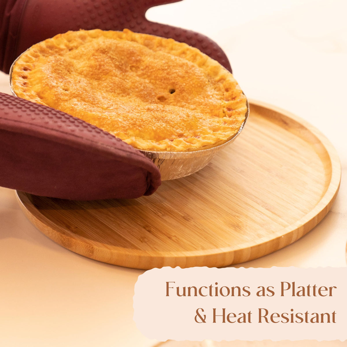 Bamboo Serving Platter, Round Wood Tray, Wooden Serving Tray, Fruit, Bread, Salad Plate, Round Wood Charcuterie Board