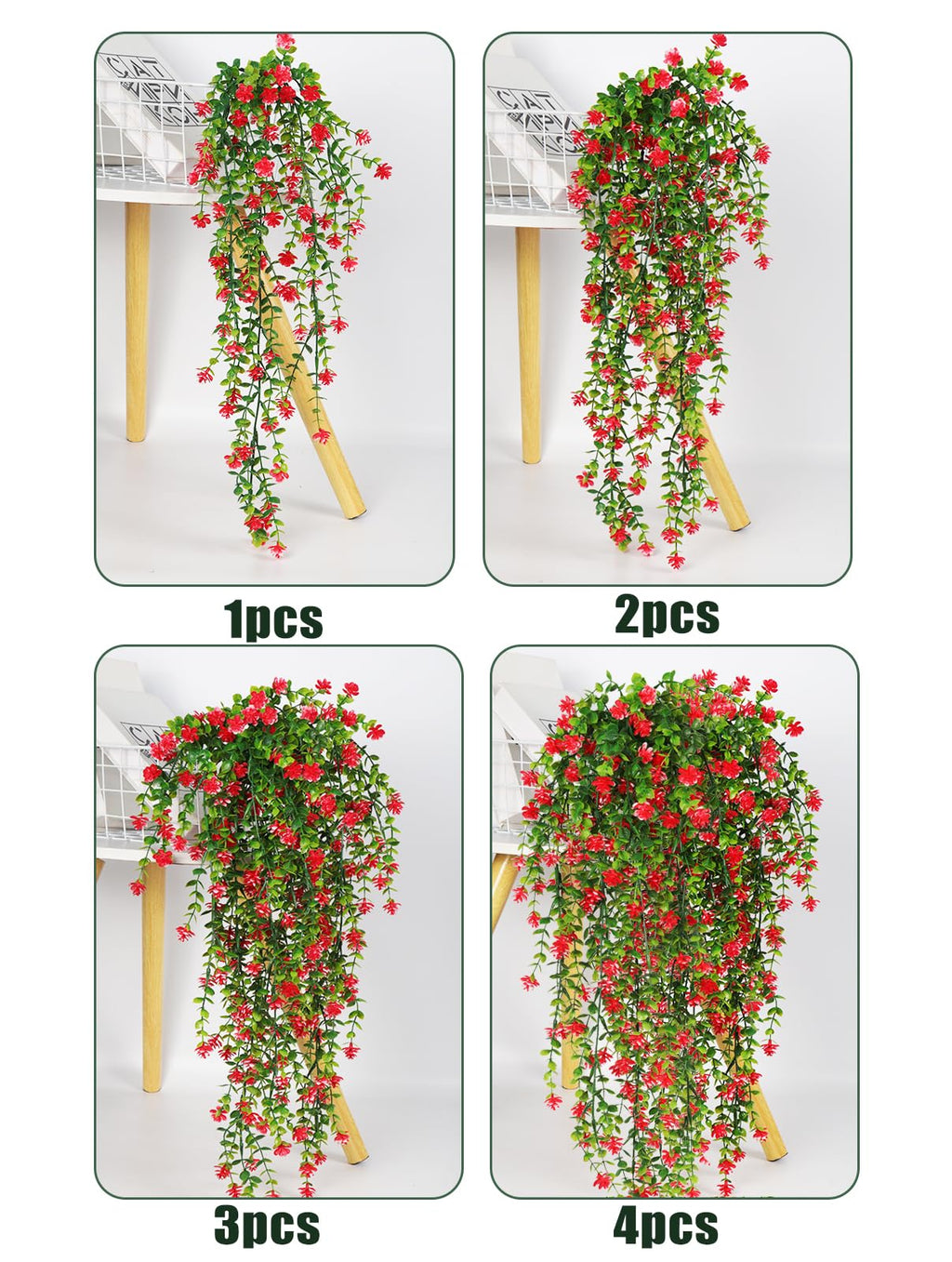 Artificial Hanging Plant 4pc Fake Hanging Plants Draping Greenery Decor